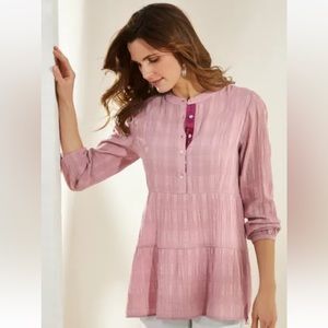 Soft Surroundings Gloria Gauze Tunic Mauve Size L